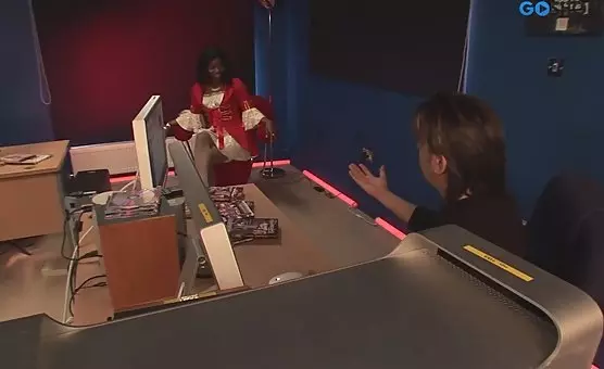 Ebonie Gulping Mighty Cock